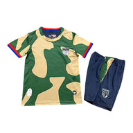 Stoke City 26/27 Green and Tan Camo Print Away Kids Jersey Set