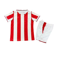 Stoke City 26/27 Red/White Stripes Home Kids Jersey Set