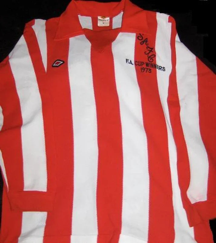 Sunderland 1973/74 Retro Red/White Stripes Home Long Jersey