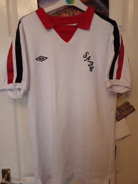 Sunderland 1974/76 Retro White/Red/Black Stripes Away Jersey