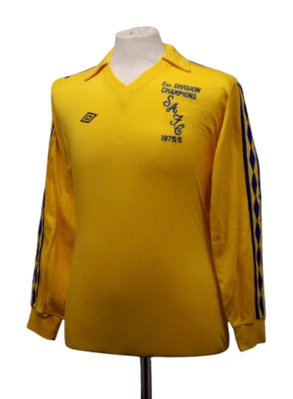 Sunderland 1976/77 Retro Yellow/Blue Plain Away Jersey