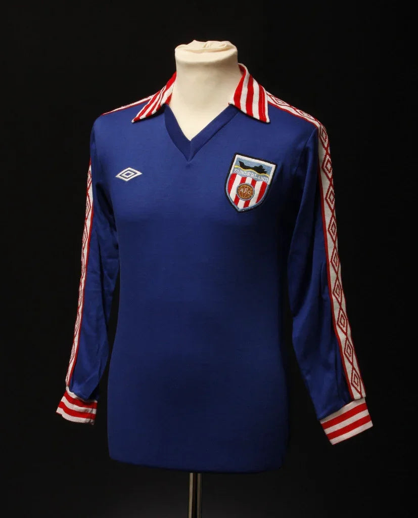 Sunderland 1977/81 Vintage Retro Blue/White/Red Away Jersey