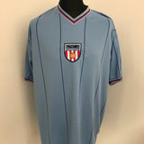 Sunderland 1981/83 Vintage Retro Sky Blue/Navy/Red Pinstripes Away Jersey