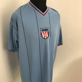 Sunderland 1981/83 Vintage Retro Sky Blue/Navy/Red Pinstripes Away Jersey