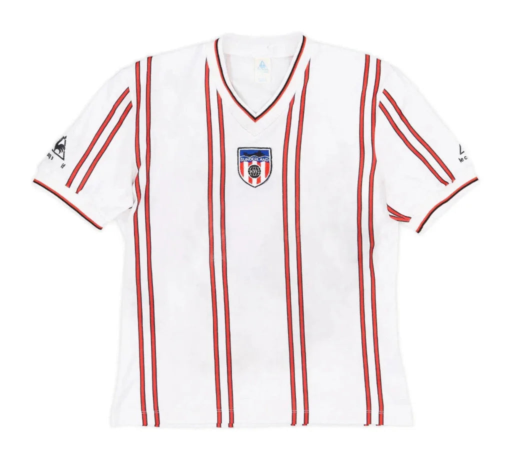 Sunderland 1981/83 Vintage Retro White/Red Stripes Home Jersey