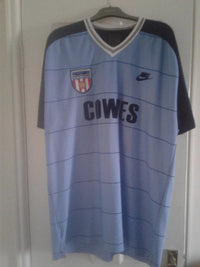 Sunderland 1983/86 Vintage Retro Sky Blue/Navy Hoops Away Jersey