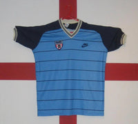 Sunderland 1983/86 Vintage Retro Sky Blue/Navy Hoops Away Jersey