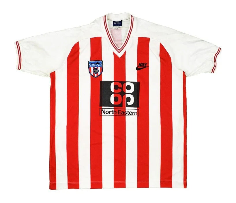 Sunderland 1983/86 Vintage Retro White/Red Stripes Home Jersey