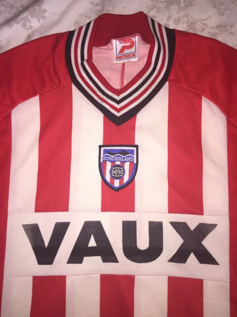 Sunderland 1986/88 Vintage Retro Red/White/Navy Stripes Home Jersey