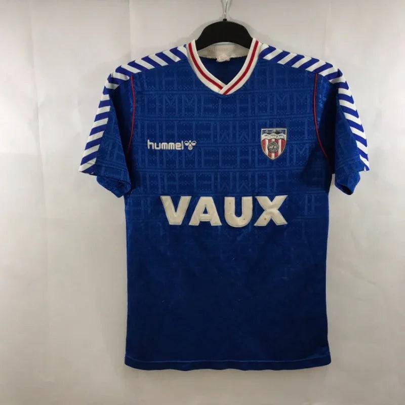 Sunderland 1988/91 Vintage Retro Blue/White/Red Away Jersey