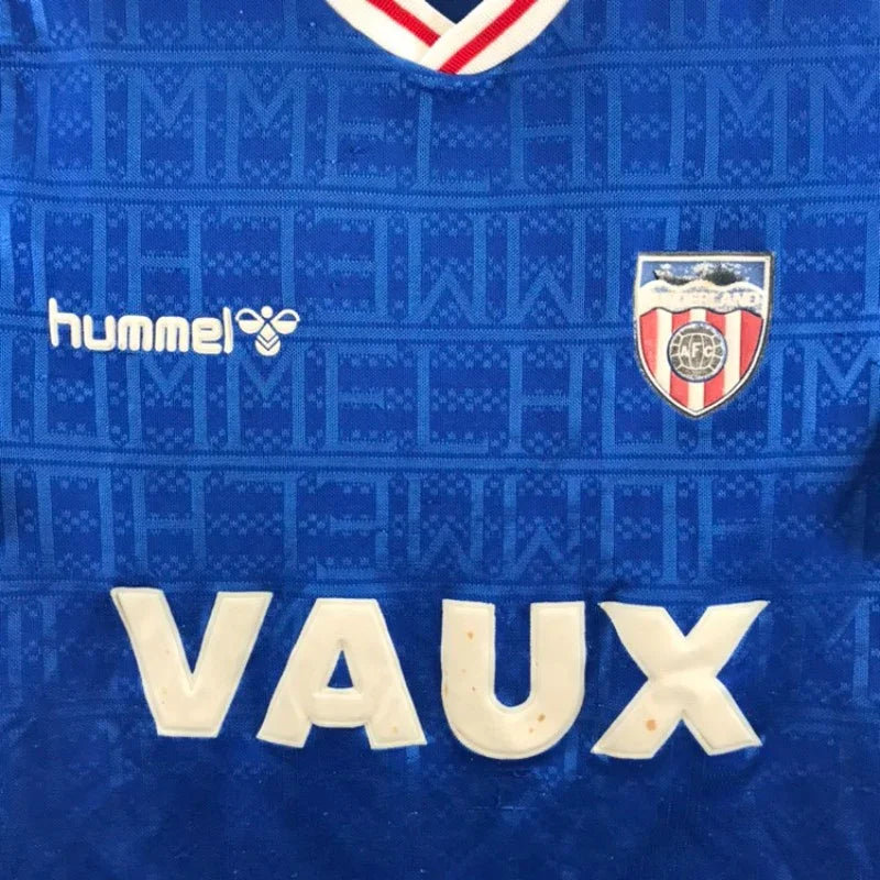 Sunderland 1988/91 Vintage Retro Blue/White/Red Away Jersey
