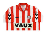 Sunderland 1991/94 Vintage Retro Red/White/Black Stripes Home Jersey