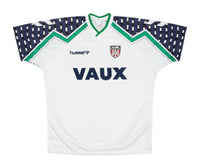 Sunderland 1991/94 Vintage Retro White/Green/Navy Graphic Away Jersey