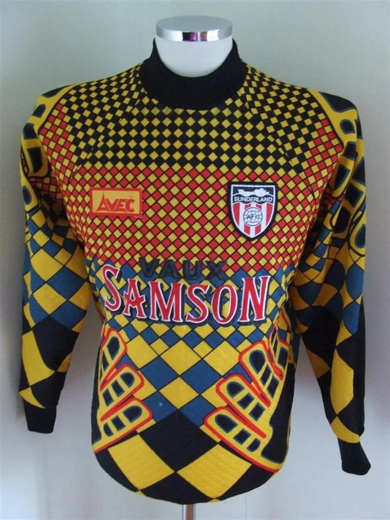 Sunderland 1994/96 Retro Yellow/Black/Blue Goalkeeper Long Sleeve Jersey