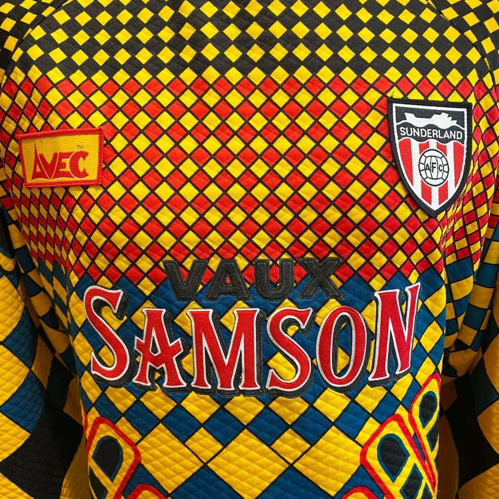 Sunderland 1994/96 Retro Yellow/Black/Blue Goalkeeper Long Sleeve Jersey