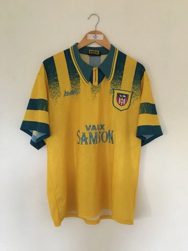 Sunderland 1995/97 Vintage Retro Yellow/Blue Third Away Jersey