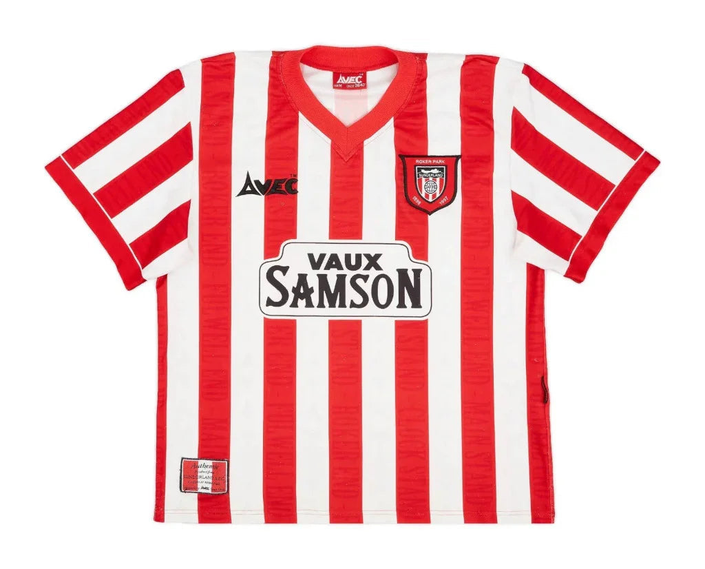 Sunderland 1996/97 Vintage Retro Red/White Stripes Home Jersey