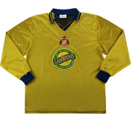 Sunderland 1997/99 Vintage Retro Gold/Navy Third Away Long Sleeve Jersey