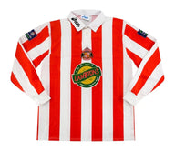 Sunderland 1997/99 Vintage Retro Red/White Stripes Home Long Sleeve Jersey