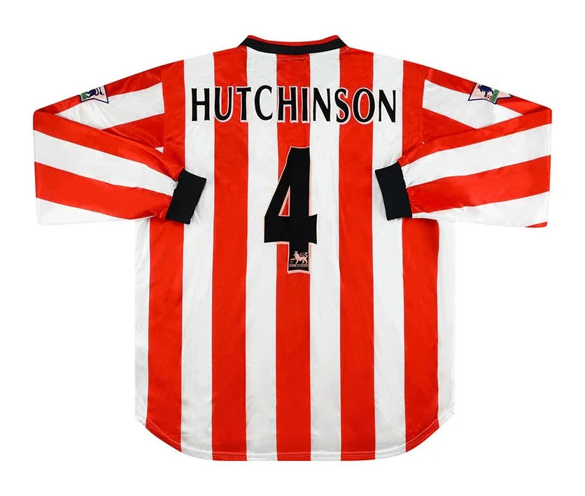 Sunderland 2000/01 Vintage Retro Red/White Stripes Home Long Sleeve Jersey
