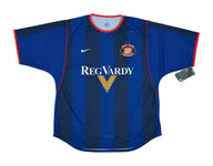 Sunderland 2001/02 Vintage Retro Blue/Navy/Red Stripes Away Jersey