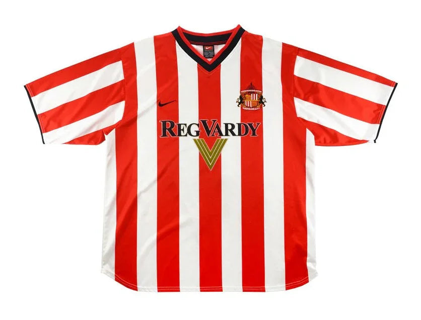 Sunderland 2001/02 Vintage Retro Red/White Stripes Home Jersey