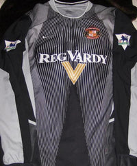 Sunderland 2002/03 Retro Black/Off-white/Gold Goalkeeper Away Long Sleeve Jersey