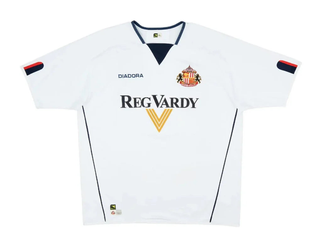 Sunderland 2004/05 Vintage Retro White/Black/Red Away Jersey