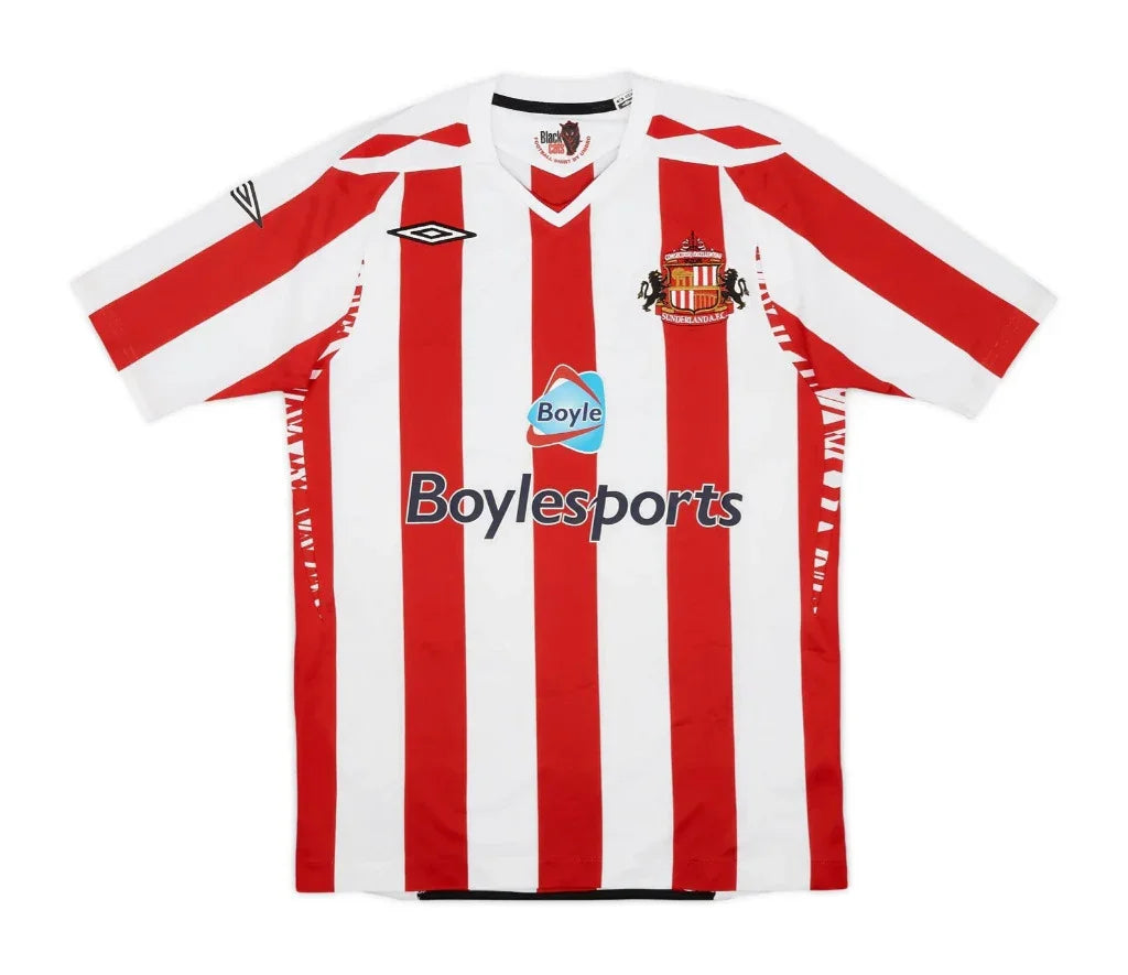 Sunderland 2007/08 Vintage Retro White/Red Stripes Home Jersey