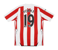 Sunderland 2007/08 Vintage Retro White/Red Stripes Home Jersey