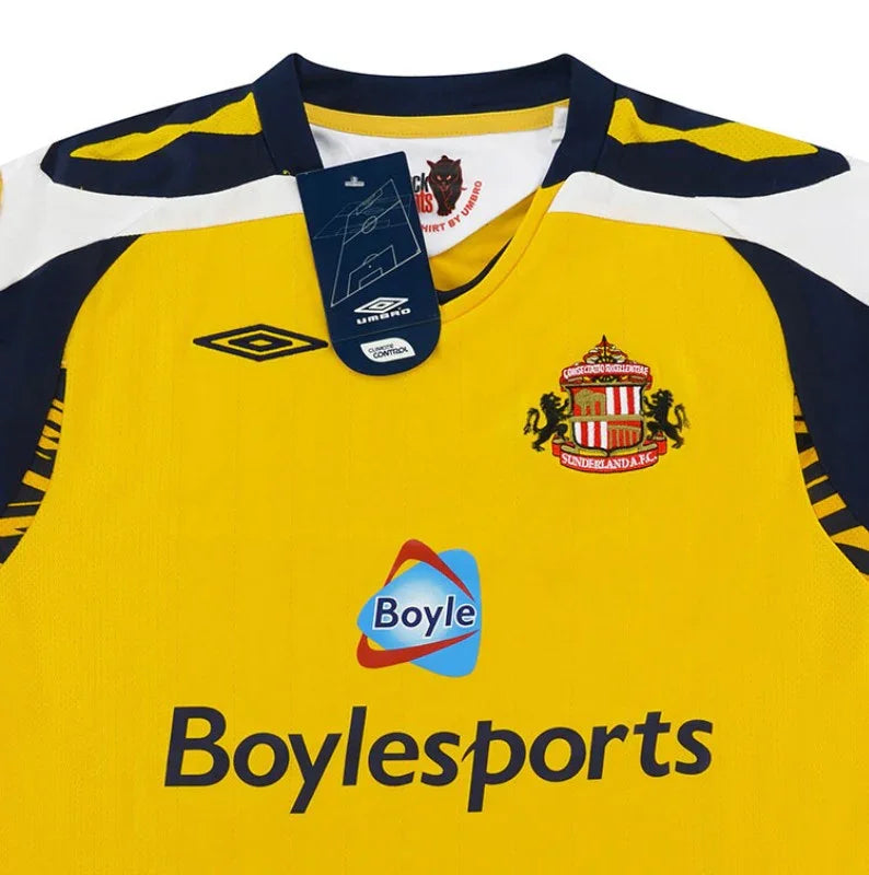 Sunderland 2007/09 Vintage Retro Gold/Navy/White Goalkeeper Long Sleeve Jersey