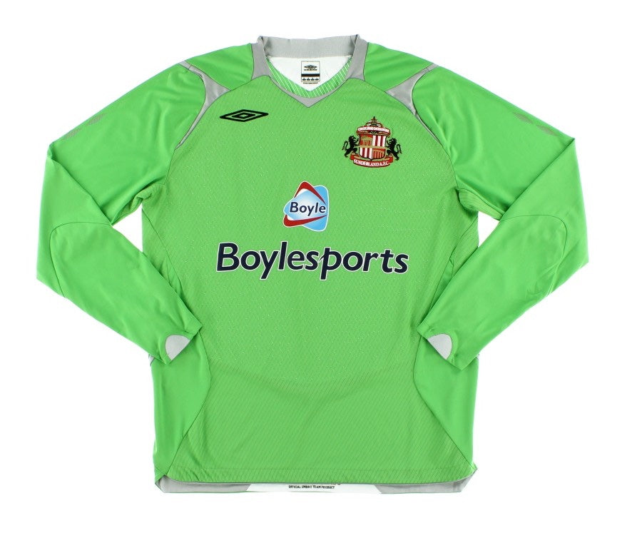Sunderland 2007/09 Vintage Retro Green/Gray Goalkeeper Long Sleeve Jersey