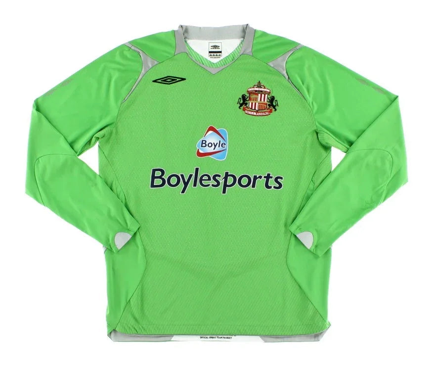 Sunderland 2007/09 Vintage Retro Green/Gray Goalkeeper Long Sleeve Jersey