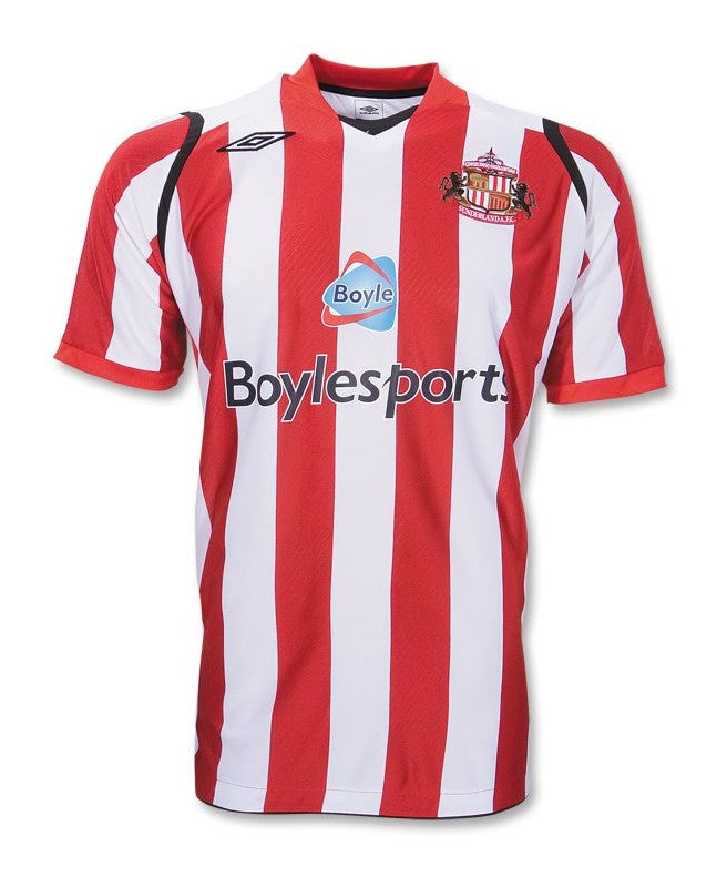 Sunderland 2008/09 Vintage Retro Red/White Stripes Home Jersey