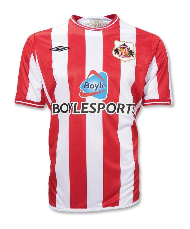 Sunderland 2009/10 Vintage Retro Red/White Stripes Home Jersey