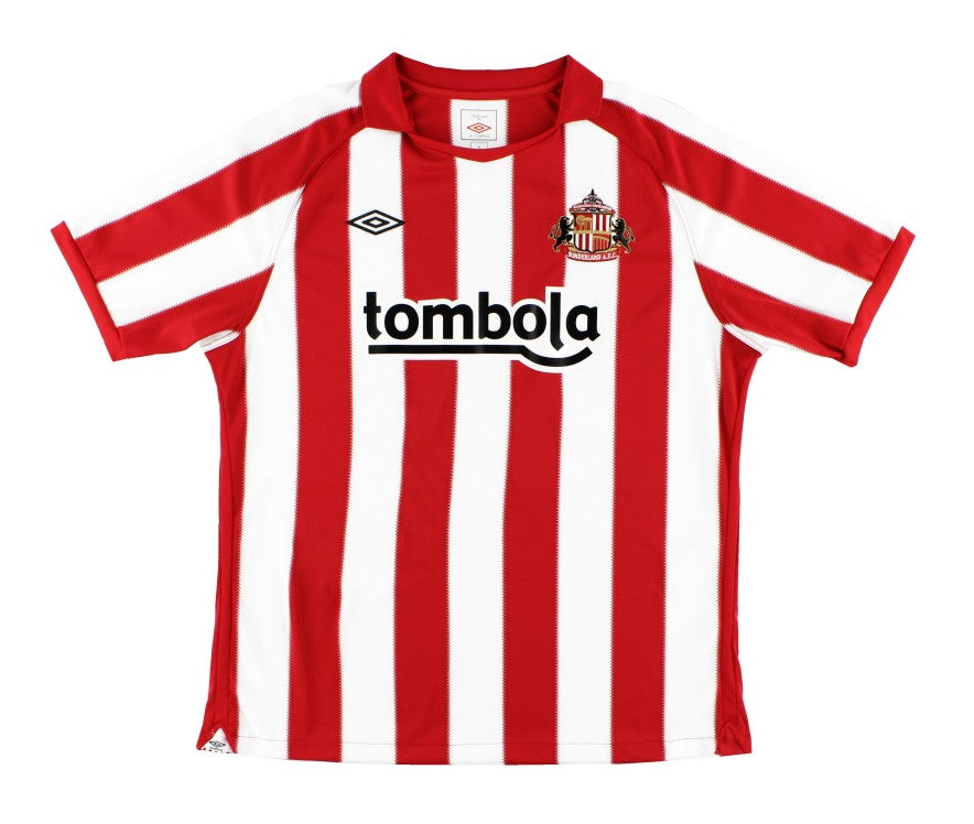 Sunderland 2010/11 Vintage Retro Red/White Stripes Home Jersey