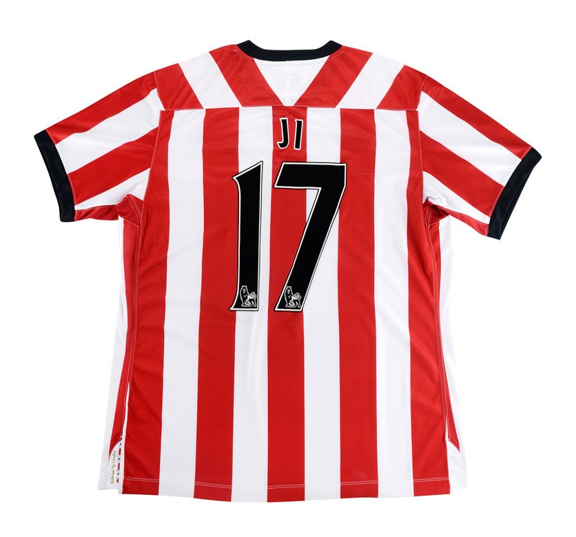 Sunderland 2011/12 Vintage Retro White/Red/Black Stripes Home Jersey