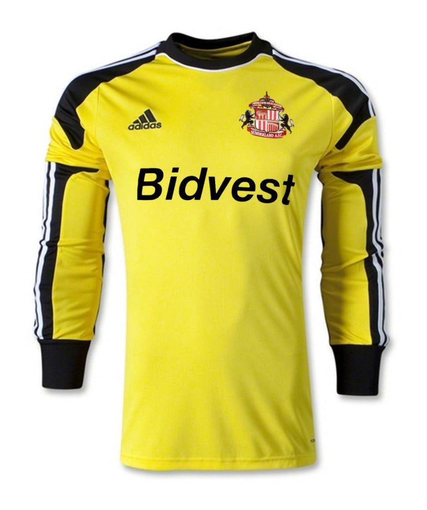 Sunderland 2013/14 Retro Yellow/Black/White Goalkeeper Long Sleeve Jersey