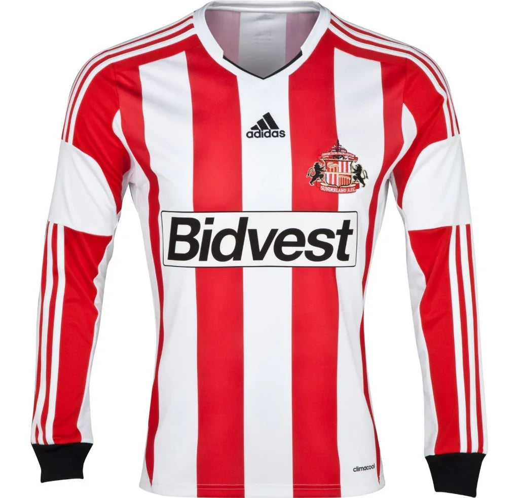 Sunderland 2013/14 Vintage Retro Red/White Home Long Sleeve Jersey