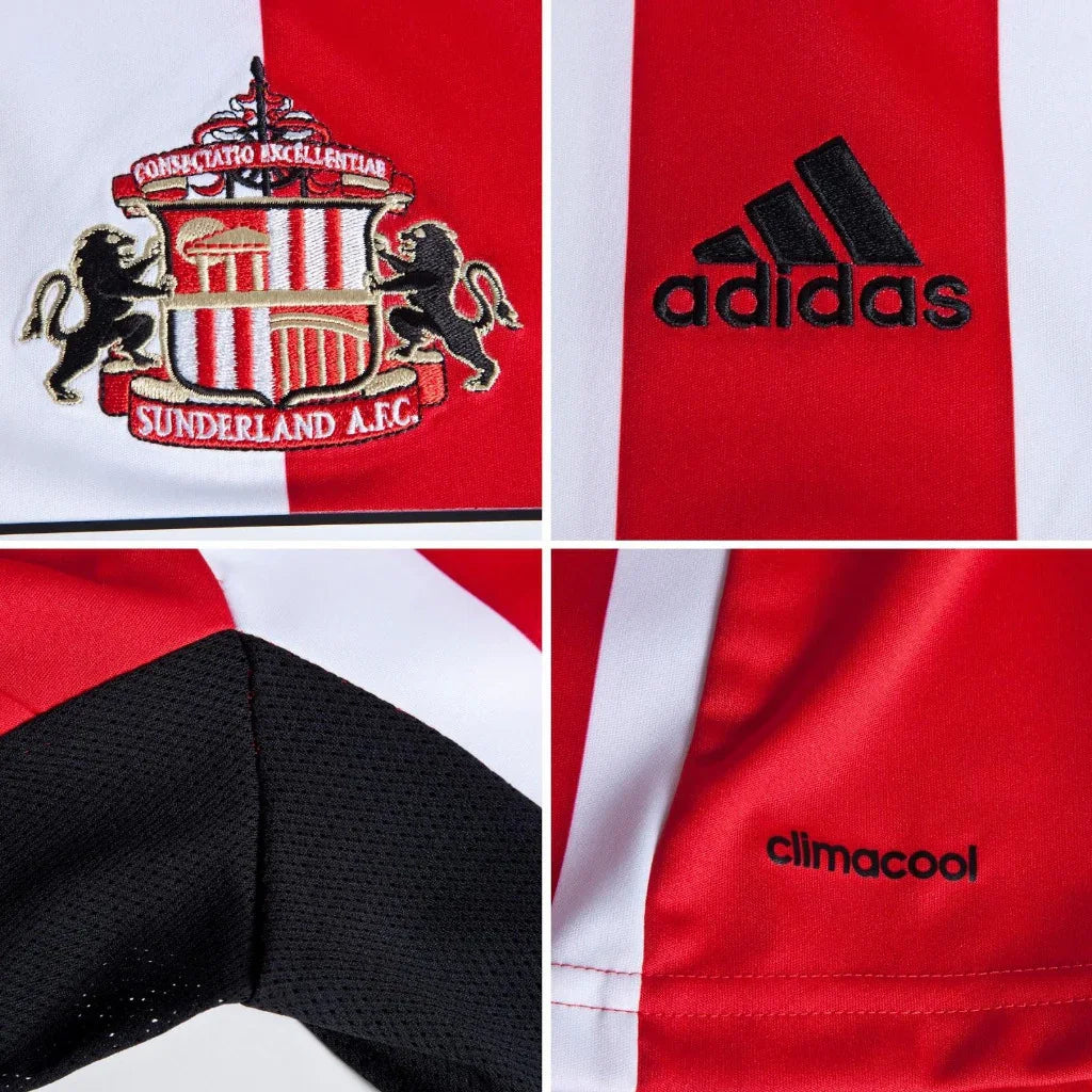 Sunderland 2014/15 Vintage Retro Red/White/Black Stripes Home Jersey