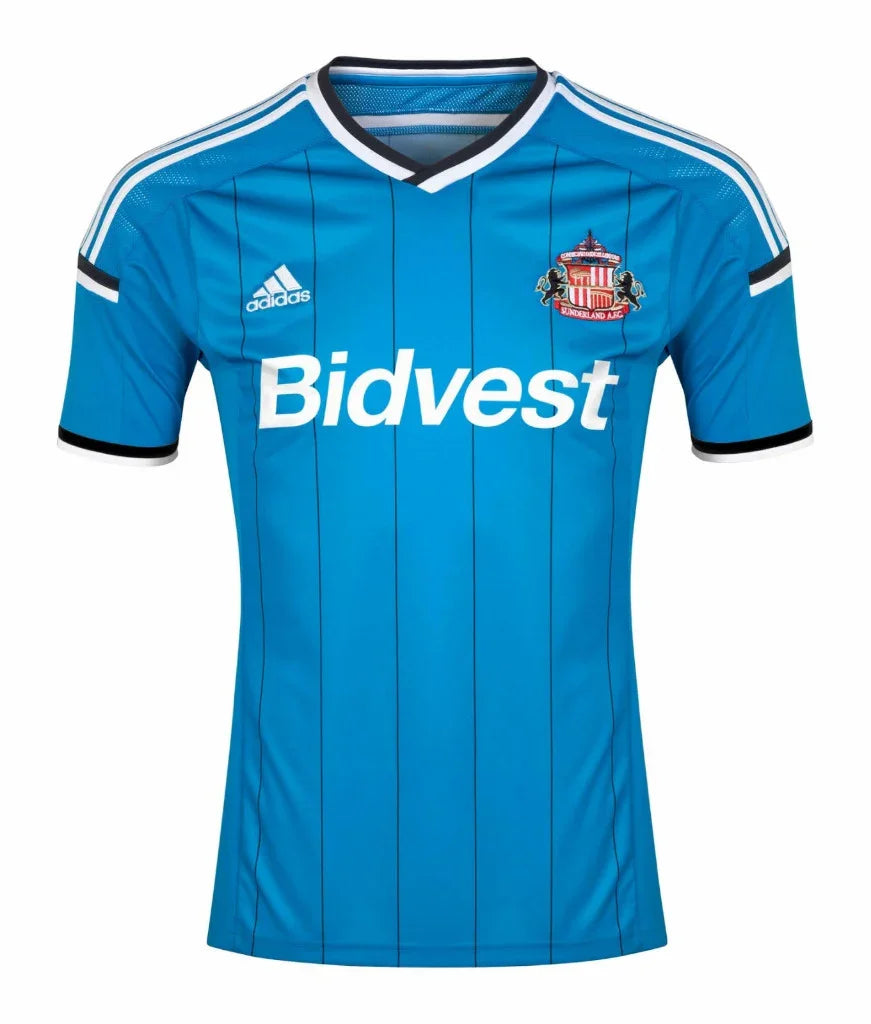 Sunderland 2014/15 Vintage Retro Sky Blue/Black/White Away Jersey