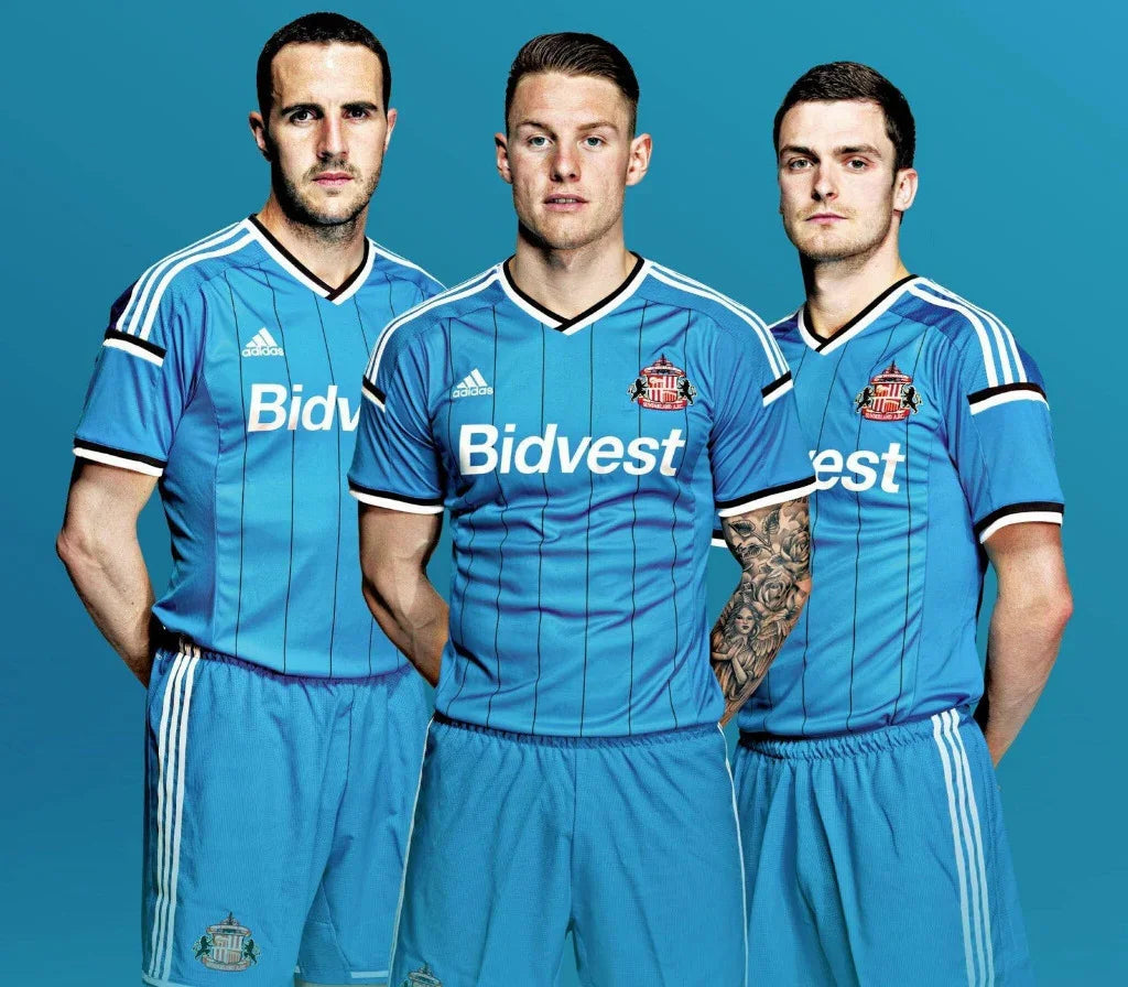 Sunderland 2014/15 Vintage Retro Sky Blue/Black/White Away Jersey