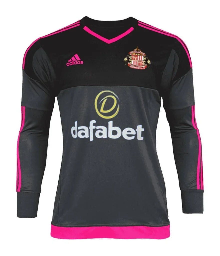 Sunderland 2015/16 Retro Gray/Pink/Black Goalkeeper Long Sleeve Jersey