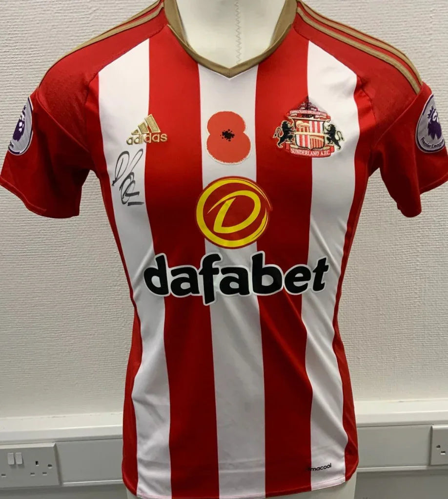 Sunderland 2016/17 Retro Red/White/Gold Home V2 Jersey