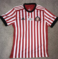 Sunderland 2017/18 Retro Red/White/Black Stripes Home V2 Jersey