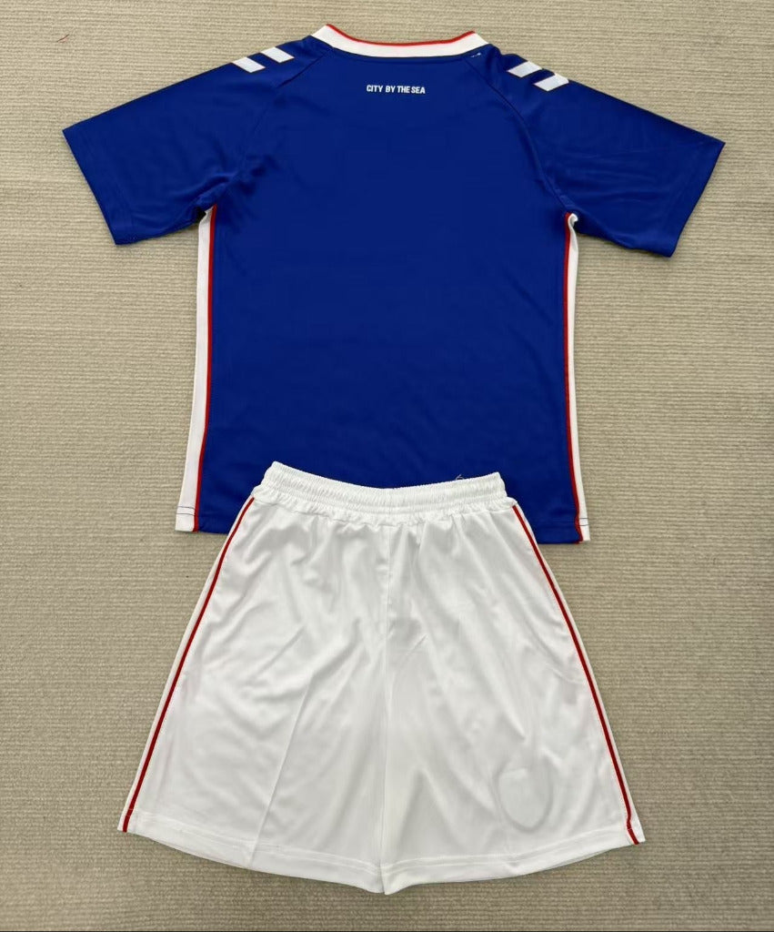 Sunderland 25/26 Blue/White/Red Away Kids Jersey Set