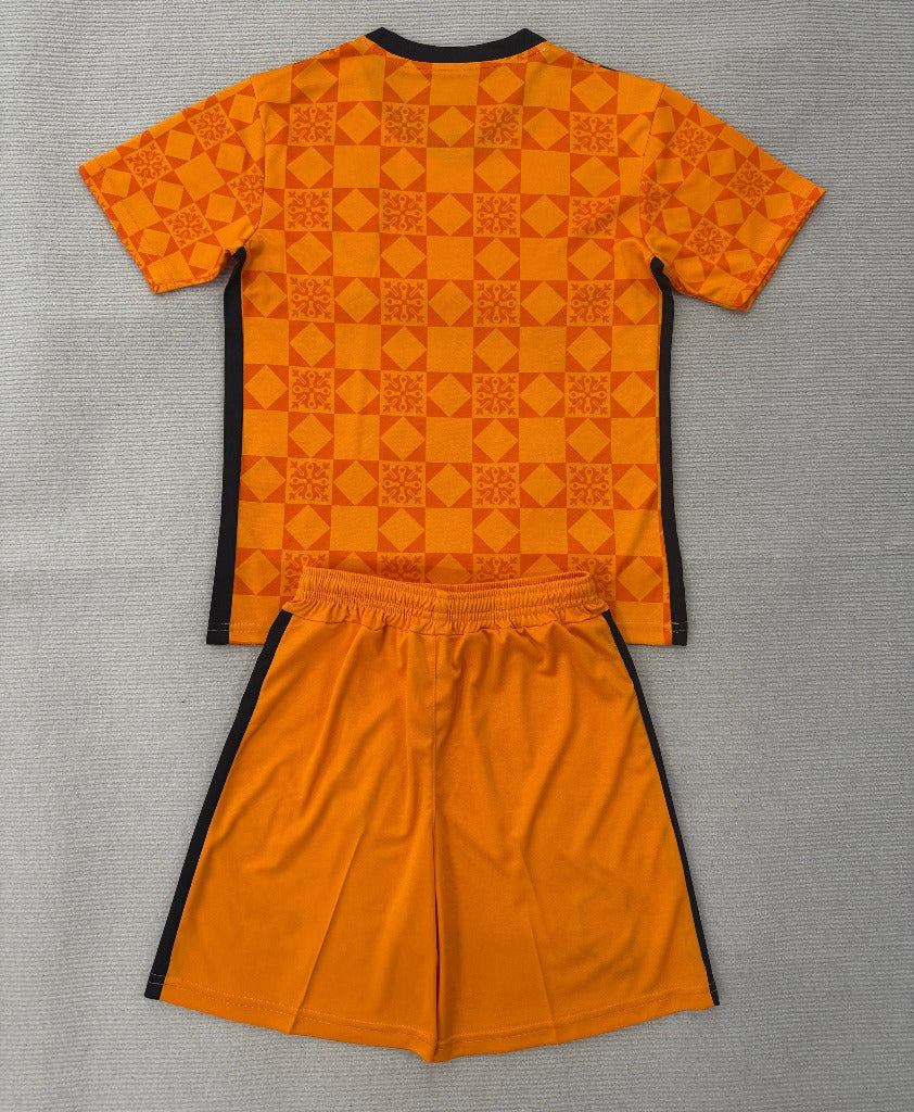 Sunderland 25/26 Orange/Black Goalkeeper Third Kids Jersey Set