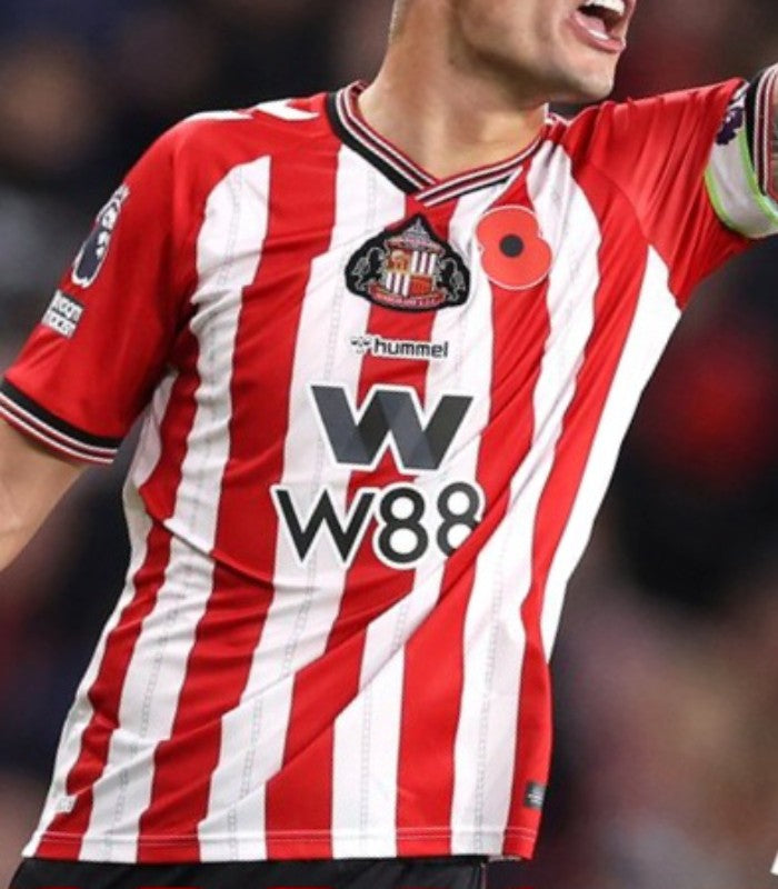 Sunderland 25/26 Red/White/Black Stripes Home Jersey