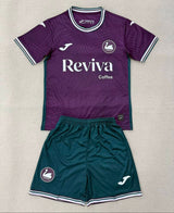 Swansea City 25/26 Purple Away Kids Jersey Set