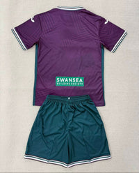 Swansea City 25/26 Purple Away Kids Jersey Set